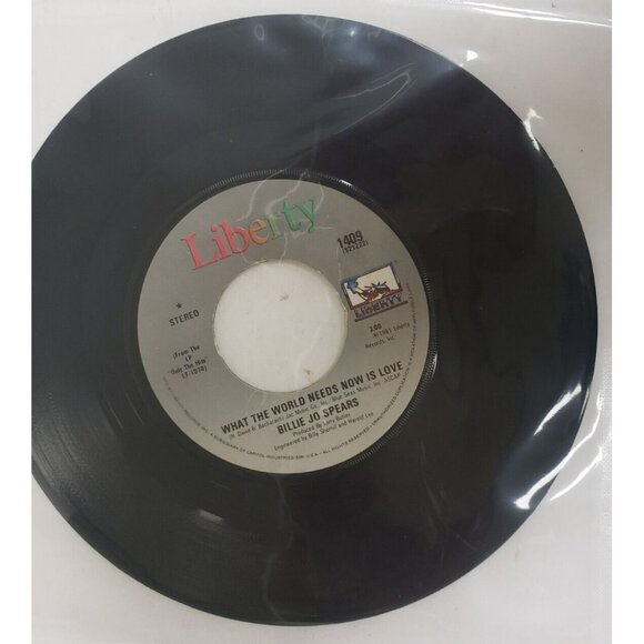 Record 45 RPM Vinyl  Billie Jo Spears- What The World Needs Now Is Love/Snowbird - Picture 1 of 4